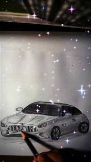 Draw a Car in 1 Minute! ✏️ | Easy Mercedes Car Drawing #Shorts