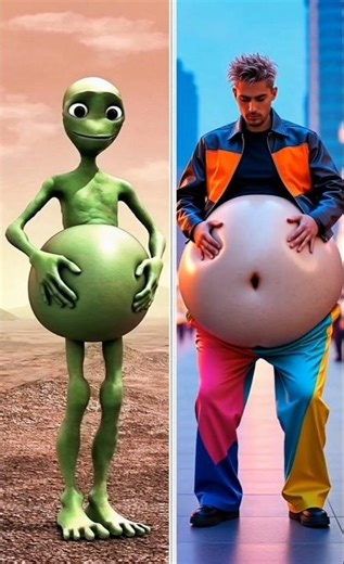 Dame Tu Cosita Green Alien & Mark Henry Tummy Turn Into 😱 #shorts #dametucosita #greenalien