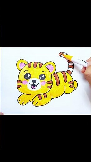 How To Draw A Cute Tiger Easy