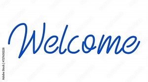 Welcome Hand written lettering text Animation with transparent background