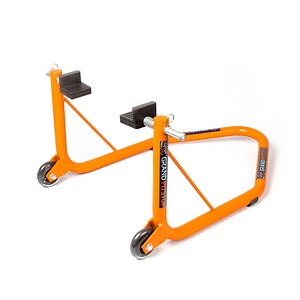 Buy Non-Dismantlable Rear Paddock Stand With Skate Wheels (upto 350 kg) - Orange Online | GrandPitstop