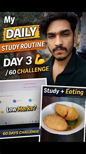 DAY 3/60 – My Daily Study Routine 📚🎯| Study + Test Analysis | 60 Days Challenge #shorts #shortsfeed