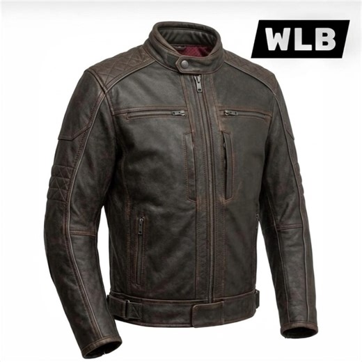 Distressed Brown Men's Leather Jacket: Handmade Vintage Biker & Quilted Retro Racer Style Custom Jacket - Etsy