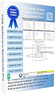 CAD Software for 2D and 3D Professional Modelling, Electrical, Mechanical, Floor Plan, Easy to use Premium Program plus tutorial videos included by RoutCad