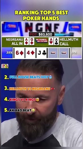 Ranking top 5 BEST poker hands🥇