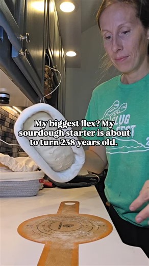 Sara Impaglia on Instagram: "Our sourdough starter turns 238 years old at the end of the year! she’s mature, and incredibly forgiving… perfect for brand-new bakers who want reliable, consistent bakes from day one. We include easy, beginner-friendly instructions, and our website is packed with free sourdough recipes, plus all our favorite tools, tips, and tricks at getholistic.org/sourdough. If you’ve been wanting to start baking real, homemade, gut-loving bread… this is your sign. You can snag y