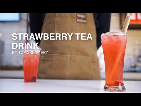 Fresh and Fruity Strawberry Tea! | How to make Strawberry Tea Drink | TOP Creamery