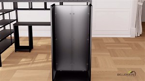 Bellemave Full Loft Bed with Desk and Wardrobe, Loft Bed with Storage Stairs, Loft Bed Full Size Adults, Kids, Teens Metal, Black