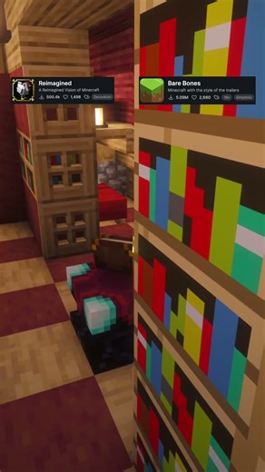 Reimagined vs Bare Bones 👀 Which Looks Better? #minecraftshorts
