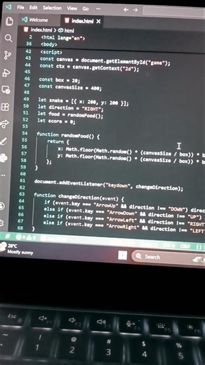 Snack Game🪱🪱#shorts #codinglife #coding #programming #indiantalent
