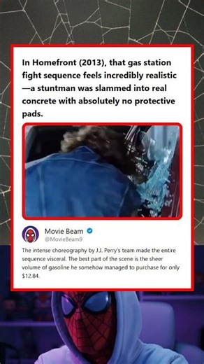 Homefront 2013 Gas Station Fight Scene Used Unpadded Stuntman on Concrete