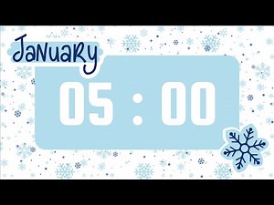 5 Minute Timer | With Acoustic Coffee Shop Music & Alarm Bell | Snowy January Theme ❄️