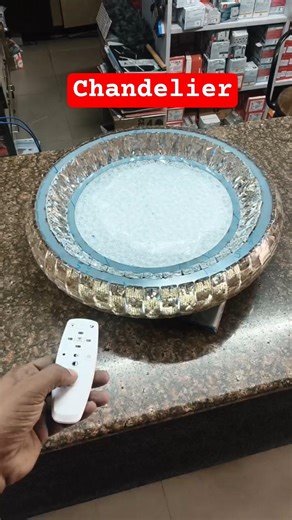 Ceiling⚡led chandelier light 3in1 colour remote control #shorts #chandelier #homedecor