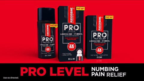 Absorbine Jr. PRO Max Strength Lidocaine Pain Relief Cream, Fast-Acting, 3 oz