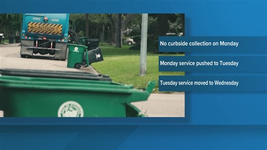 Curbside trash, recycling collection schedule changes for Memorial Day in Houston