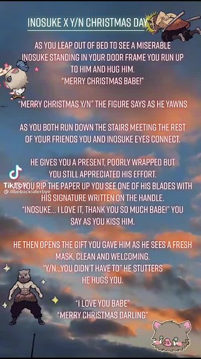 Inosuke x Y/N! Christmas special :) #fyp #Insouke #inosukehashibira #inosukexyn #demonslayer
