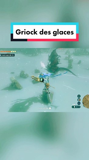 Combat contre un Griock des glaces dans Zelda : TotK