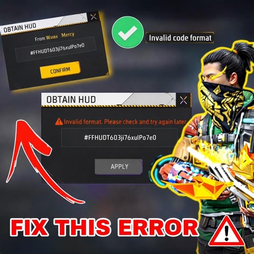 INVALID CODE FORMAT PROBLEM SOLUTION 👍🥰 #ff #freefire