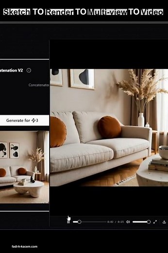Sketch → realistic visual → multi-view → walkthrough animation #aiart
