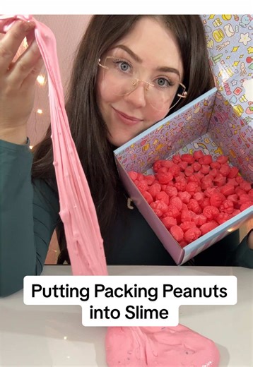 Let’s put cute packing peanuts into this glossy pink slime! #TikTokCreatorSearchInsightsIncentive #slimes #slime #slimeasmr #slimetutorial