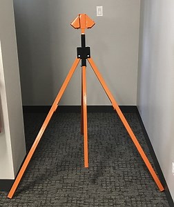 Orange Powder-Coated Steel Tripod Sign Stand
