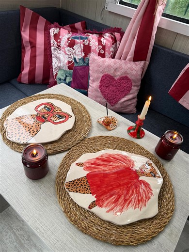 Handmade Ceramic Leopard Plate Set, Quirky Animal Art Serving Platters, Maximalist Decor - Etsy