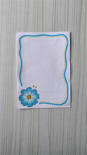 Blue Floral Border Design/6 easy border design/Border design/Project design/Priyanka Gunwal #shorts