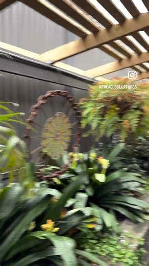 240K views · 3.4K reactions | This is an incredible example of what can be done down the dead side of the house where you would normally find the wheelbarrow and bins. it’s a great use of sculptures and custom planters and shows off the great contrast of plants and steel. | Tread Sculptures | Facebook