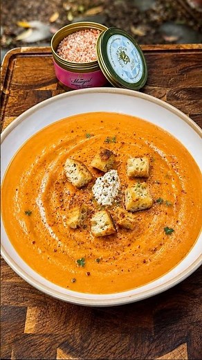 Roasted Tomato Soup, Showgirl Style #explore #asmr #cooking #vegan #fyp