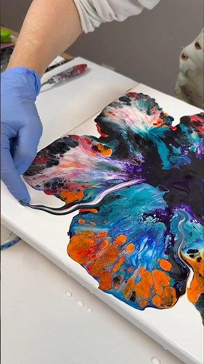 COSMIC FLUID ART PAINTING!🎇 Abstract Dutch Pour #abstractart #acrylicpainting #shorts #fluidart