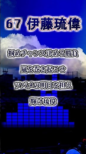【東京ヤクルトスワローズ】田中浩康・伊藤琉偉（暫定） 応援歌 #shorts #応援歌 #東京ヤクルトスワローズ