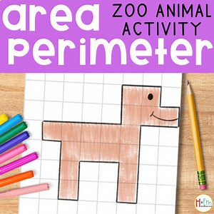 Area & Perimeter 3rd Grade Math Review Craft, Create an Animal Geometry Activity