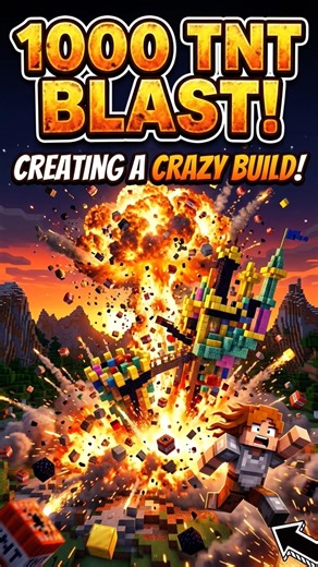 Minecraft 10,000 TNT Challenge – The Craziest Explosion Ever! 💥#minecraft #shorts