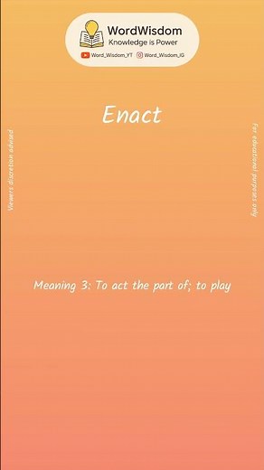 What does "Enact" mean? | English vocabulary shorts | #enact #wordwisdom