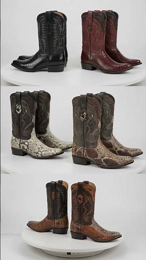 Men’s Wild West Python Skin 3X Toe Boots 29557, Exotic Western Cowboy Dress Boots