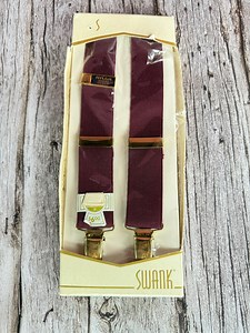 Vintage Swank Suspenders, Maroon & Gold, New in Box - Etsy Australia