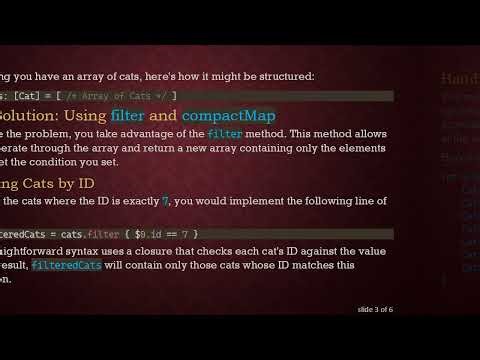 How to Filter an Array of Cats in Swift by a Specific Condition