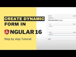 How to create dynamic form in angular 16?