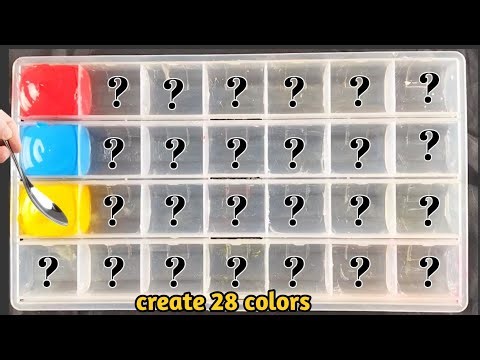 Creating 28 Colors from Primary Paints! 🎨😲 | Satisfying Mixing Challenge