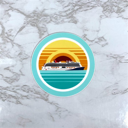 Cruise Ship Carnival Inspired Whale Tail Sunset Waterproof Vinyl Sticker - Etsy