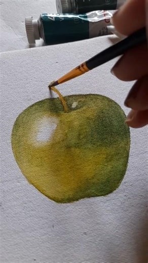 Apple Watercolor. #shots #youtubeshorts #youtubechannel #apple #watercolor #viral
