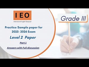 International English Olympiad (IEO) Level 2- SOF previous year paper for Class 3 - Part 1