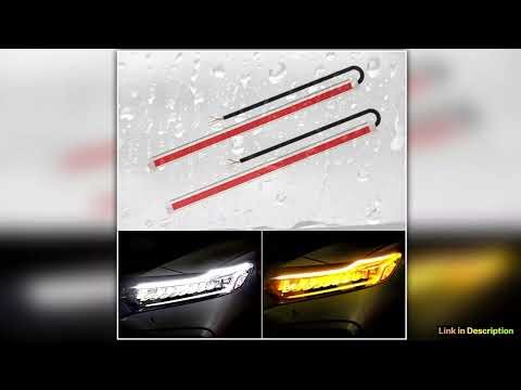 Dynamic 2Pcs DRL LED Strip Turn Signal Light Yellow Bright Flexible Turn Signal Light Daytime Runni