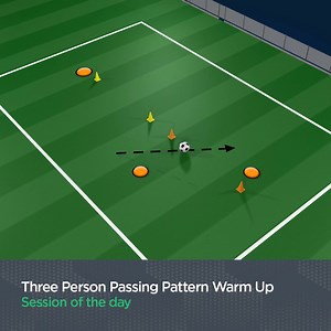 Today's session is a passing pattern warm-up... 🏋️‍♀️👨‍💻 Learn more about this practice through the link in the comments. | SportSessionPlanner.com