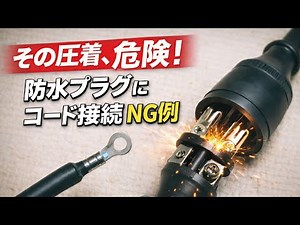 Crimping is dangerous! Connecting a cord to a waterproof plug - Examples of incorrect crimping an...
