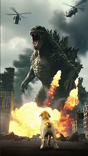 Puppy vs Godzilla | Epic Battle Between Cute Dog and Giant Monster 🐾🔥🦖 #puppy #pets #dog