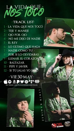 Del Records on Instagram: ""La Vida Que Nos Toco" 🔥 album de Lenin Ramirez que rompio este 2025 🔥⁠ ⁠ ⁠ @leninramirezmusic #LeninRamirez #DELRecords🔴⁠ ⁠"