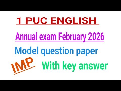 1st puc English annual exam question paper with answer 2026