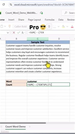 Count Words in Excel in Seconds ⚡#excel #exceltips #exceltricks #msexcel #spreadsheet