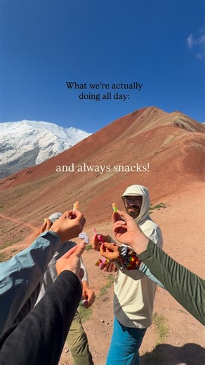 Gavin Greenberg & Jess Pink | A travel community on Instagram: "When I’m back trekking between yurts in Kyrgyzstan, I feel it 🥾🇰🇬🏔️ (It = a clearer mind without the influence of crowds, social media algorithms, or wifi…😌) We’re going back in July 2026 if anyone wants to join us! #kyrgyzstantravel #hikingwithfriends #treksandtrails"